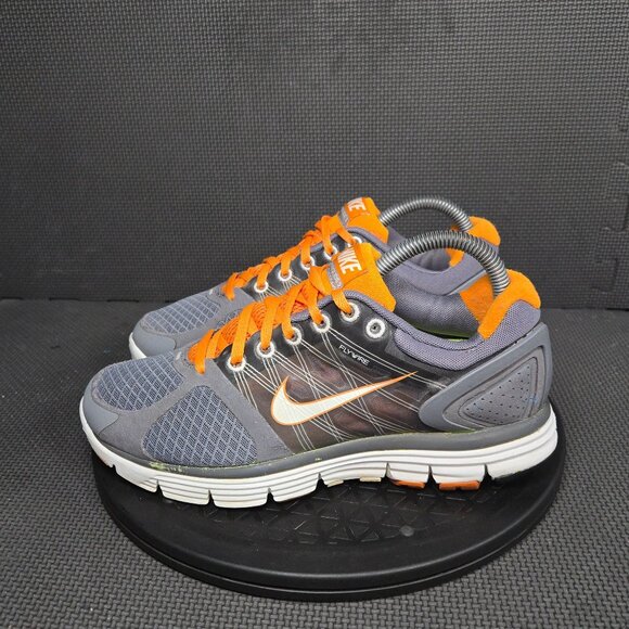 Nike Lunarglide 2 Shoes Womens Sz 8 Gray Orange Trainers Sneakers - Picture 3 of 9